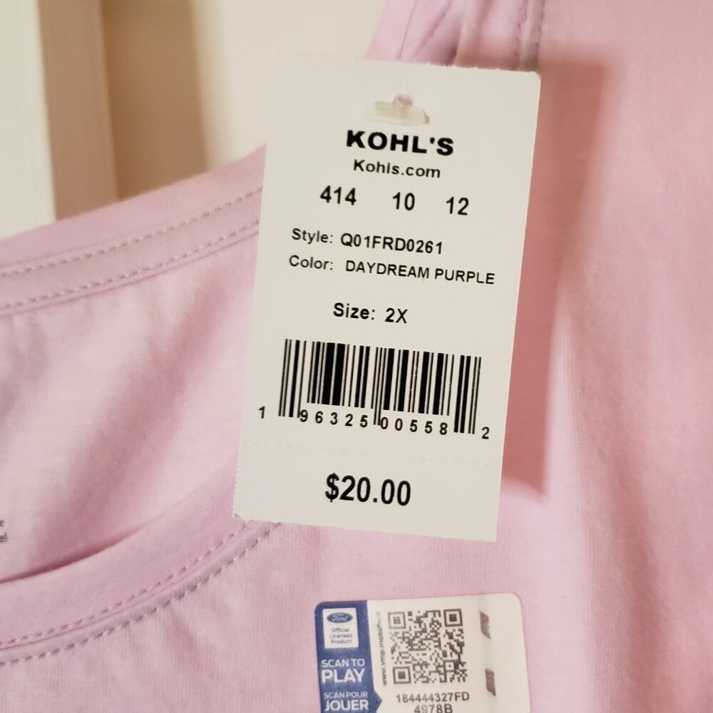 NWT Pink Mustang Womens (2X) Tee - Picture 4 of 12